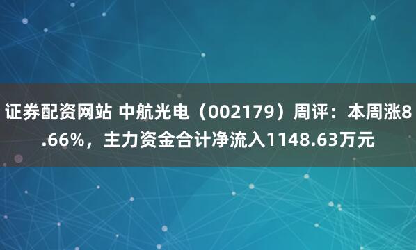证券配资网站 中航光电（002179）周评：本周涨8.66%，主力资金合计净流入1148.63万元